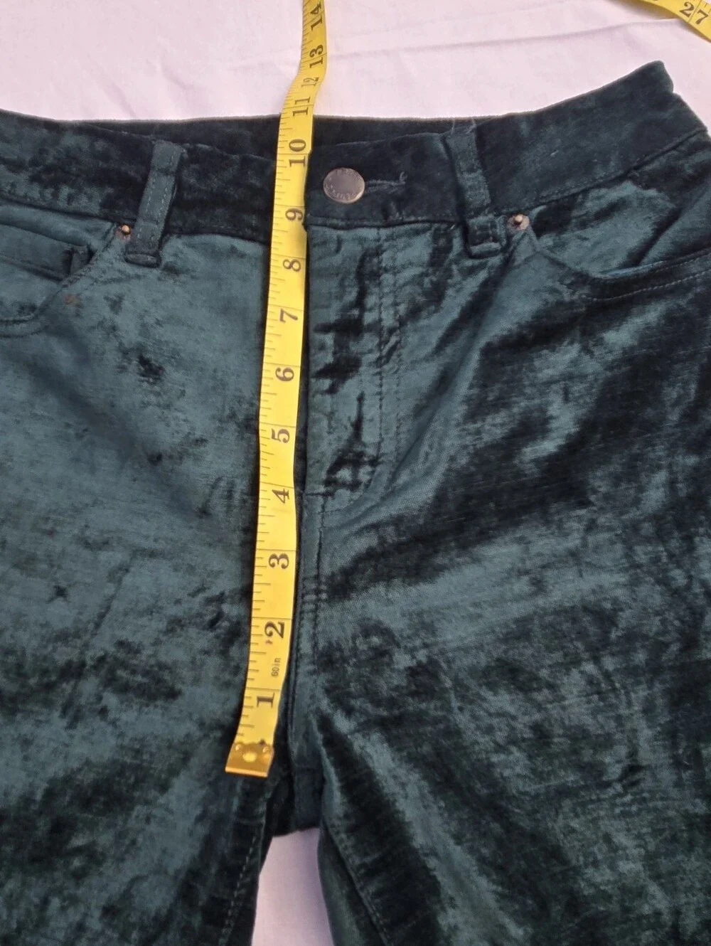 Free People Emerald Green Velvet Pants Size 27
